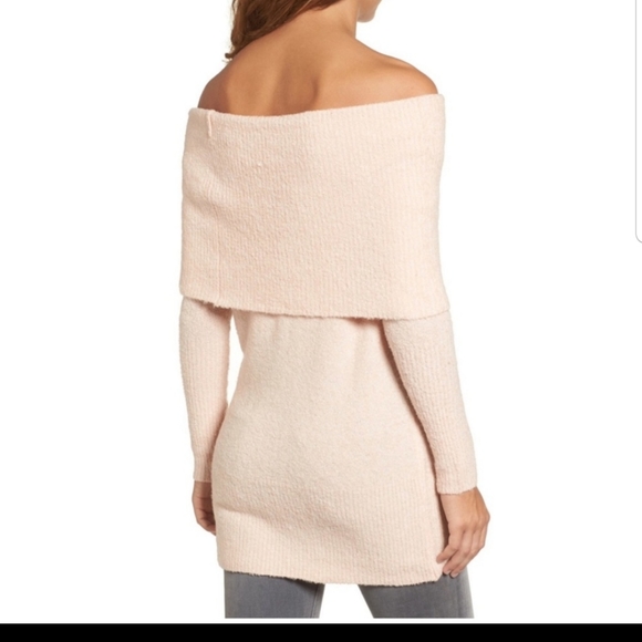 TROUVE Off the Shoulder Tunic Sweater in Pink Hero - Picture 3 of 14